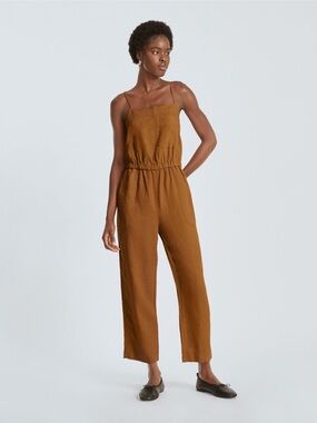 Everlane Linen Shoestring Jumpsuit in Tawny Brown size Medium. New without tag